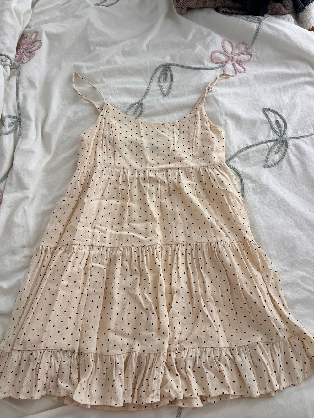 Brandy Melville Cream Polka Dot dress